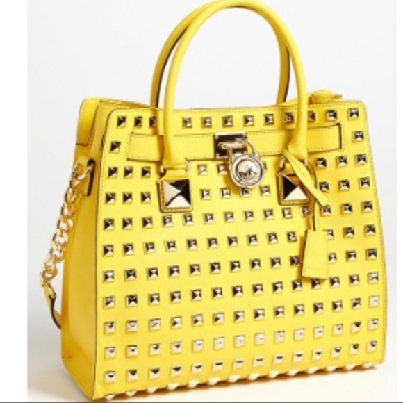 Michael Kors Handbags - Gorgeous Yellow Studded Large Hamilton Tote